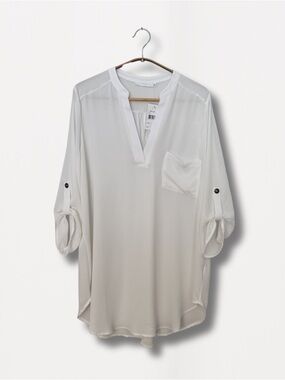 Lush Ivory V-Neck Blouse